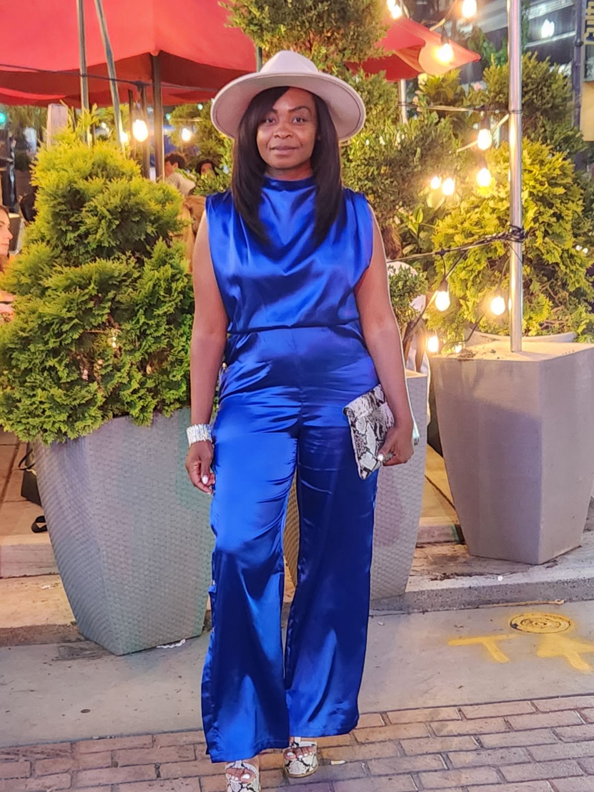 Pre-sale only! Blue Satin Jumpsuit