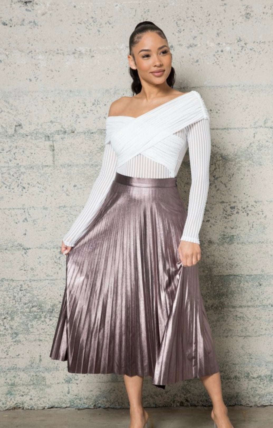 Metallic Brown Skirt