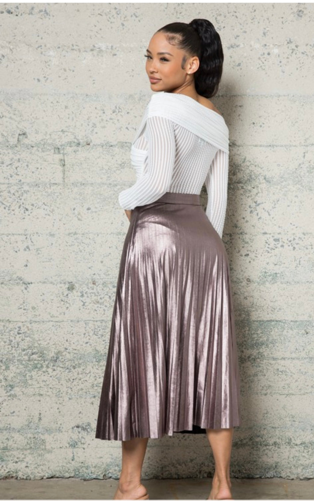 Metallic Brown Skirt