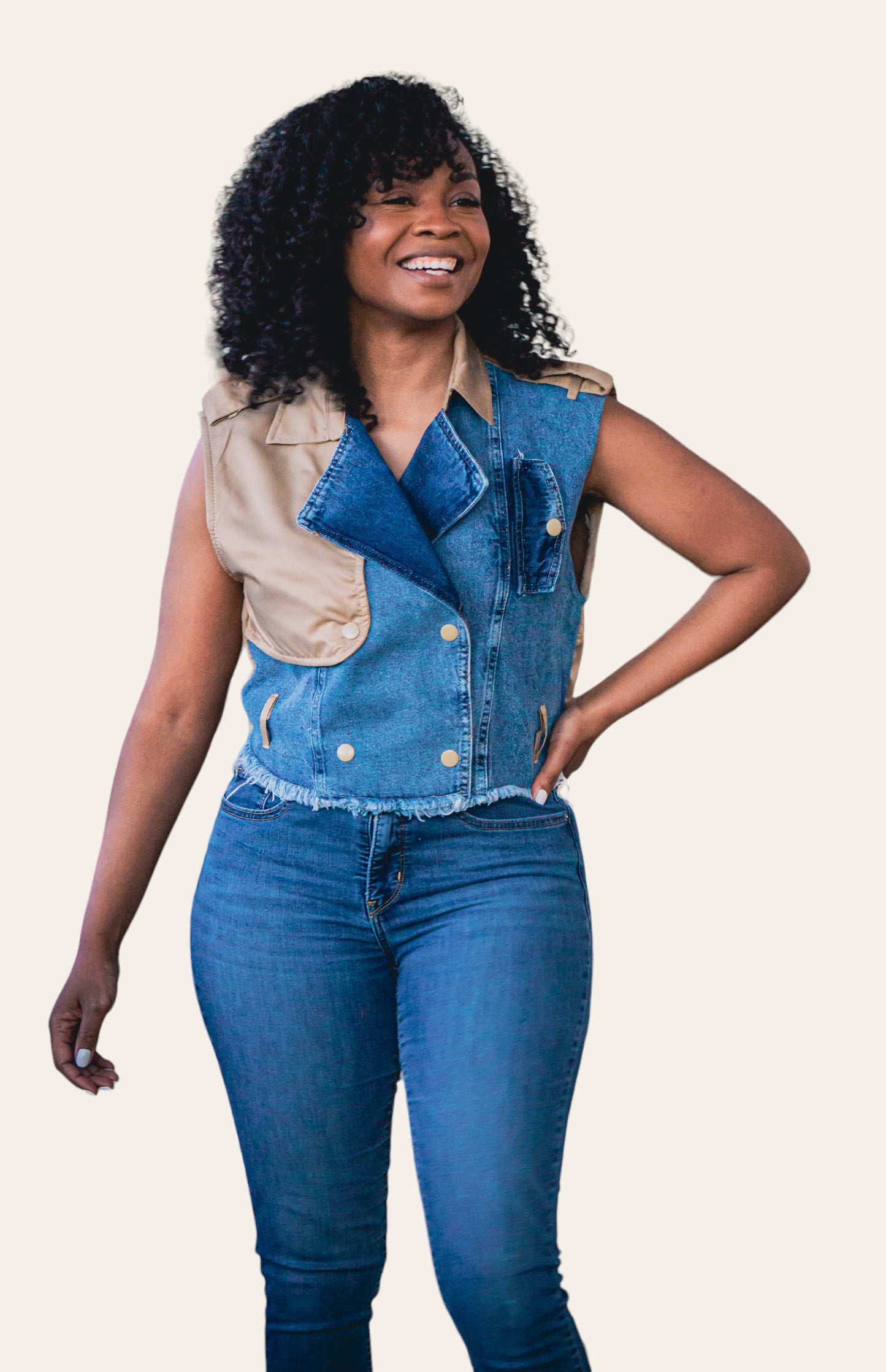 Trench Jean Jacket Vest