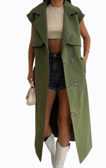 Long Green jacket vest